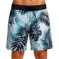 Short de bain homme M blanc bleu noir à motif tropical avec taille ajustable