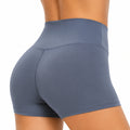 Short gainant taille haute S bleu ardoise en tissu extensible