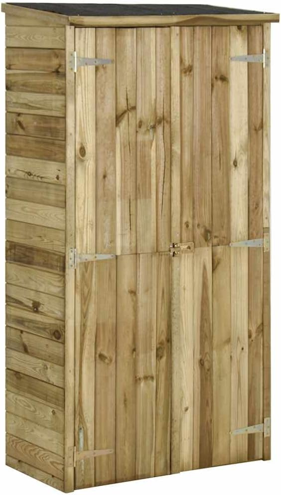 Abri de jardin, 85 × 48 × 177 cm, Armoire de Jardin extérieur, Makastle, 42, 5 × 39, 5 cm, 3 étagères, 2 Portes