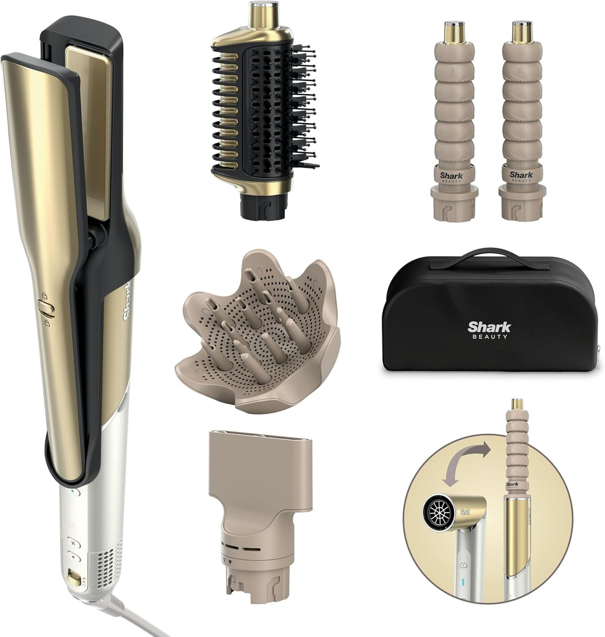Appareil multifonctionnels, Sèche cheveux avec séchage rapide, Shark, Glam Multistyler, Lisseur cheveux