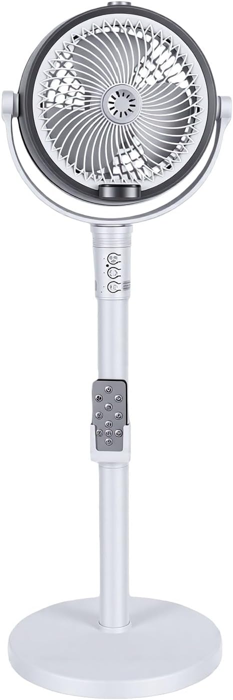 ASHATA Ventilateur sur pied, 500 ml, télécommande, 54 cm, 21, 26 pouces, 75 cm, 29, 53 pouces, 94 cm, 37, 01 pouces, 165 mAh, 4000 mAh, réglable
